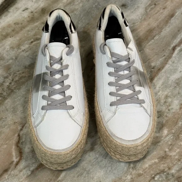 Women’s Coconuts by Matisse white leather platform espadrille sneakers- Size 9 - Picture 3 of 12